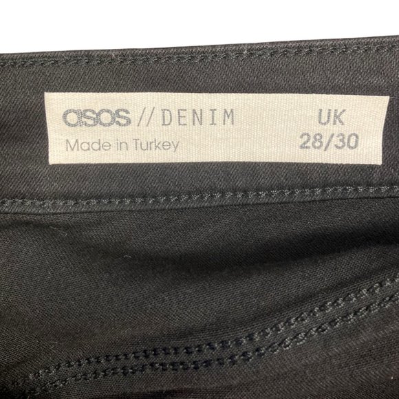 ASOS Design Ridley High Rise Skinny Jeans In Clean Black - Women Size 28 - Picture 5 of 6